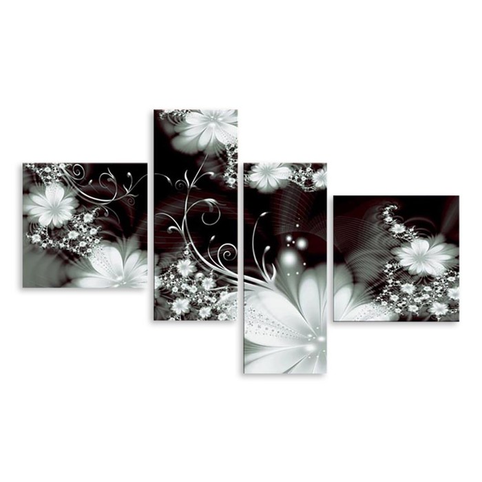 Модульная картина "Цветочная абстракция" 150*92 см