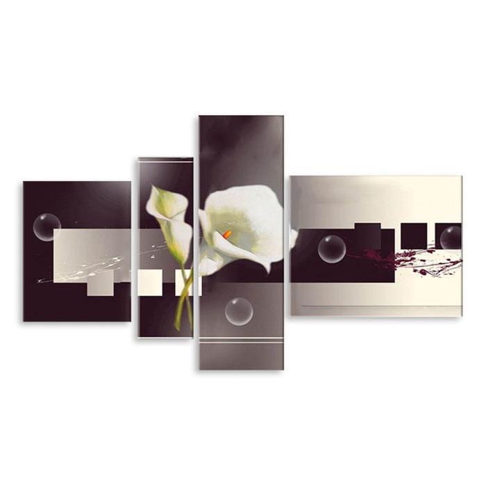 Модульная картина "Каллы в абстракции" 120*61 см