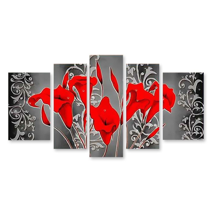 Модульная картина "Красные каллы" 120*60 см