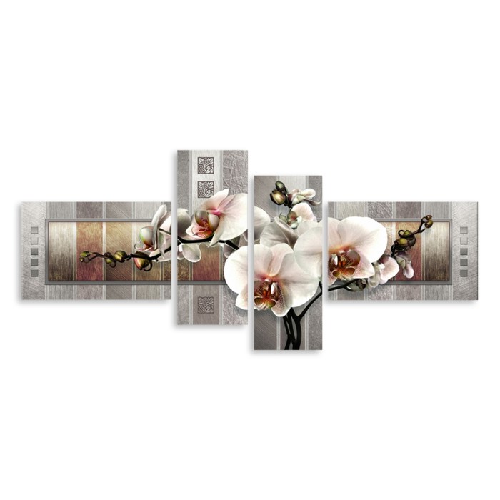 Модульная картина "Белая орхидея" 150*63 см