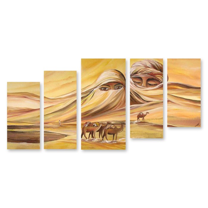 Модульная картина "Пустыня двоих" 150*70 см