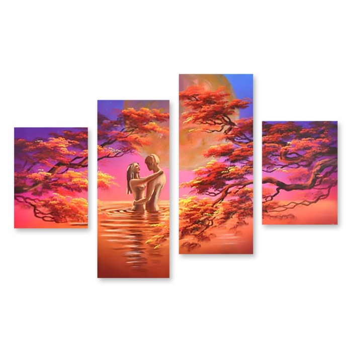 Модульная картина "Влюблённые под луной" 90*58 см