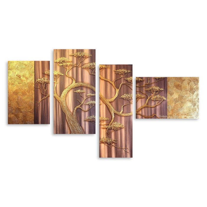 Модульная картина "Золотое дерево" 90*50 см