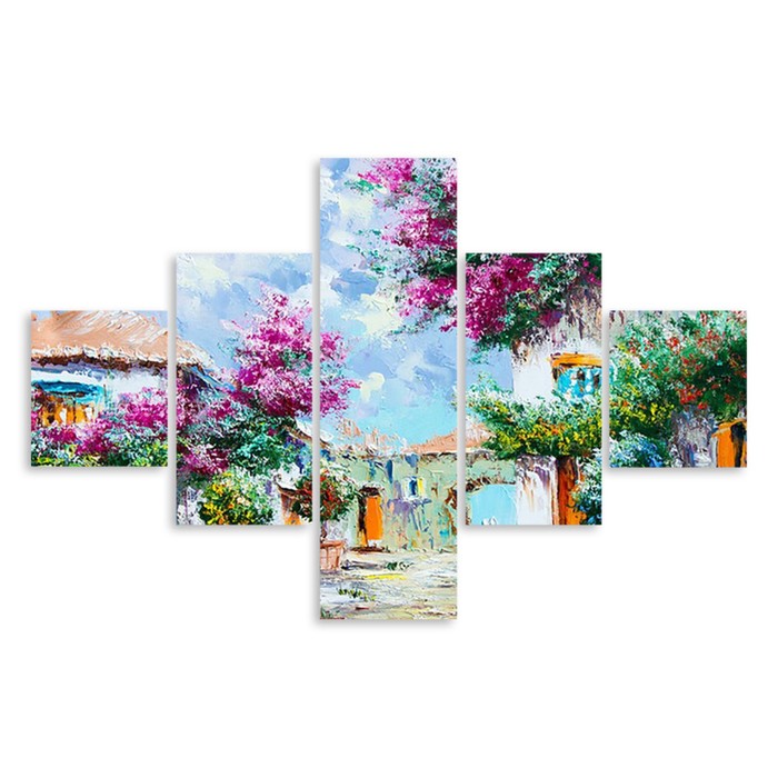 Модульная картина "Сиреневый уголок" 150*92 см