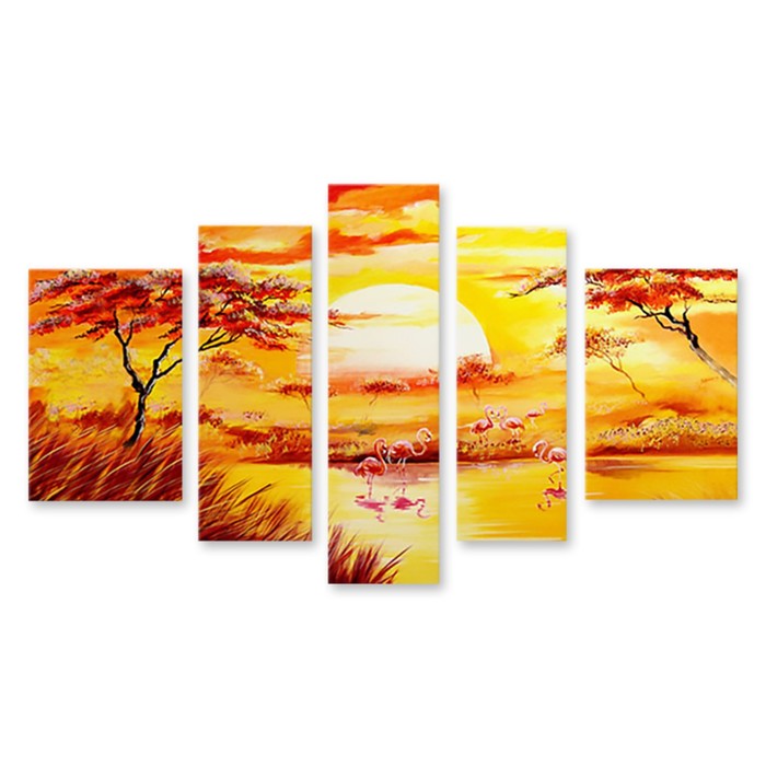 Модульная картина "Фламинго" 90*51 см