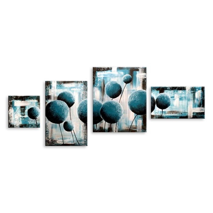 Модульная картина "Яркие одуванчики" 120*40 см