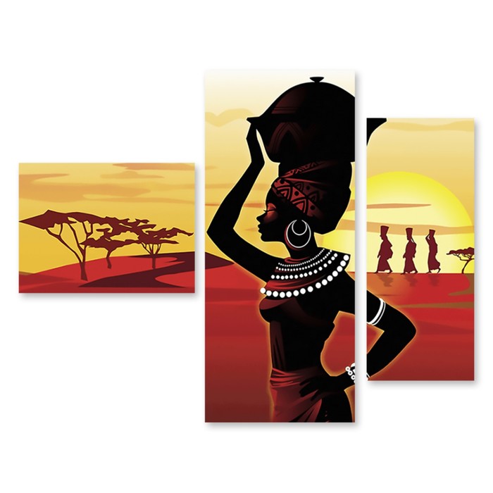 Модульная картина "Африканка" 150*117 см