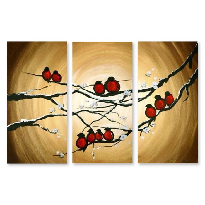 Модульная картина "Снегири" 150*97 см