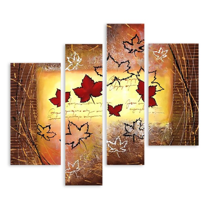 Модульная картина "Кленовые листья" 90*77 см