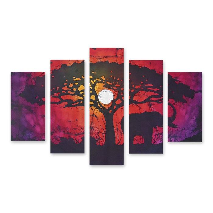 Модульная картина "Слон в полночь" 150*93 см