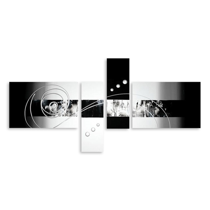 Модульная картина "Серо-чёрная абстракция" 120*57 см