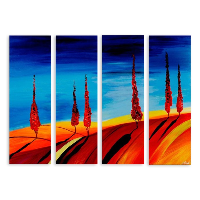 Модульная картина "Деревья-иллюзии" 120*87 см