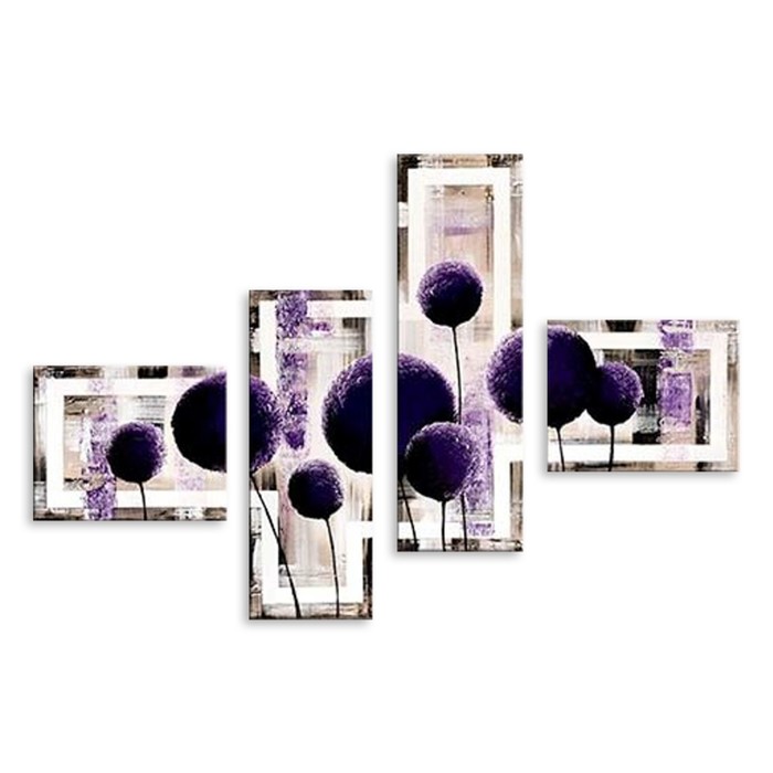 Модульная картина "Фиолетовые одуванчики" 90*61 см