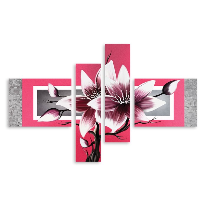 Модульная картина "Розовые лилии" 150*78 см