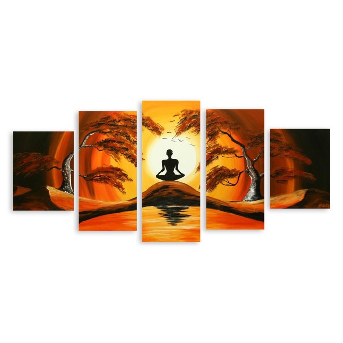 Модульная картина "Утренняя медитация" 120*52 см