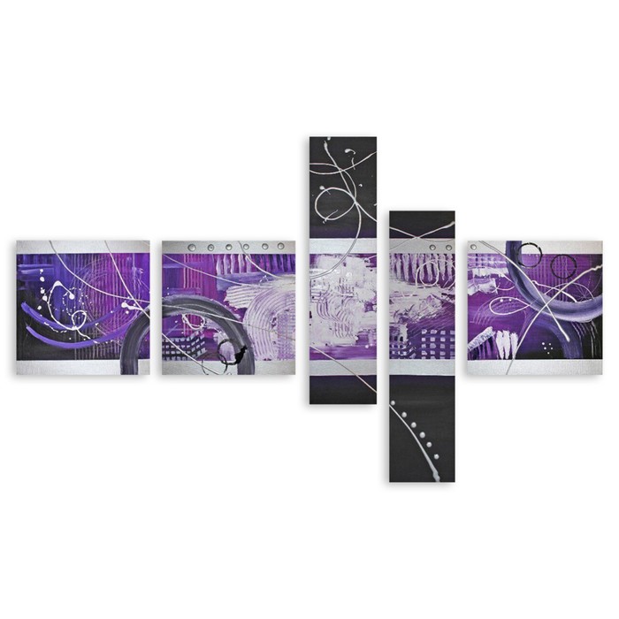 Модульная картина "Фиолетовые узоры" 90*41 см