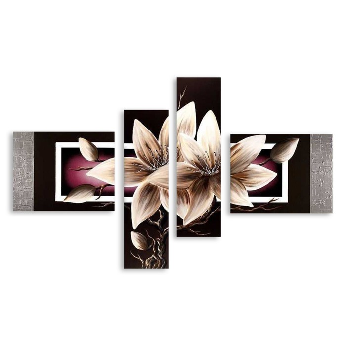 Модульная картина "Бежевые лилии" 120*73 см