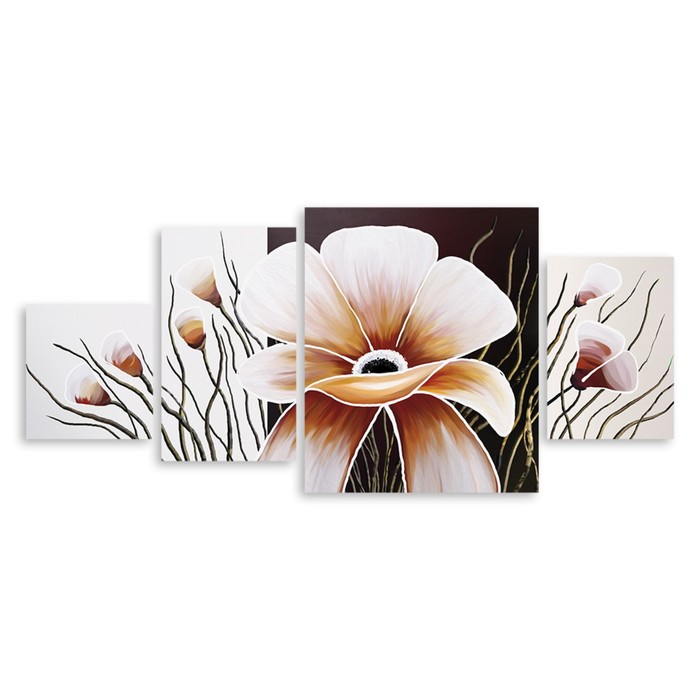 Модульная картина "Большой цветок" 120*51 см