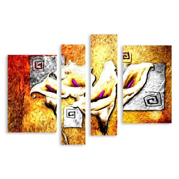 Модульная картина "Белые каллы" 90*63 см