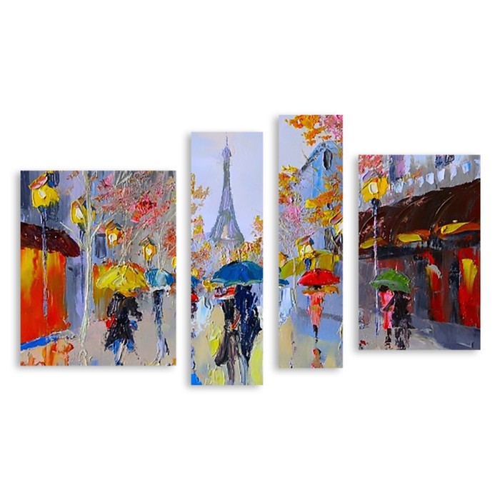 Модульная картина "Дождливый Париж" 150*92 см