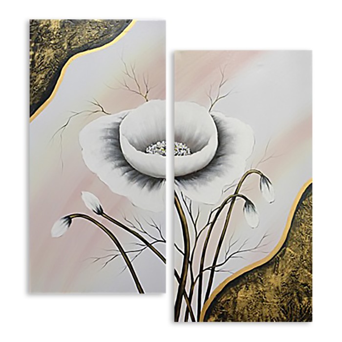 Модульная картина "Белый цветок" 150*160 см