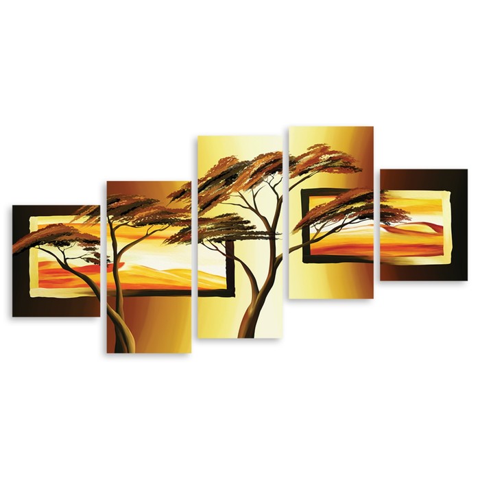 Модульная картина "Африканский пейзаж" 150*73 см