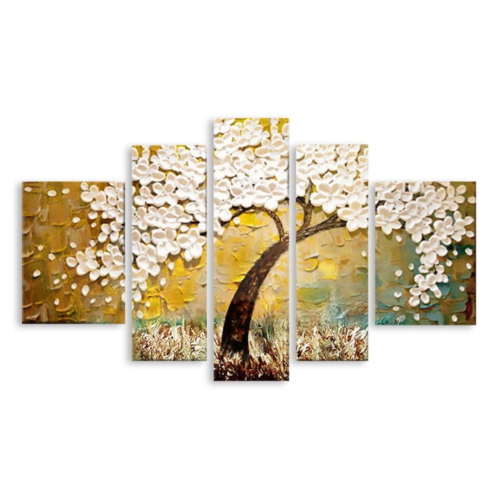 Модульная картина "Белая сирень" 120*65 см