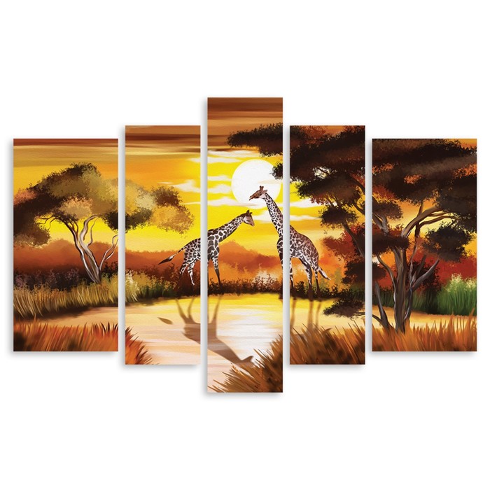 Модульная картина "Два жирафа" 120*72 см
