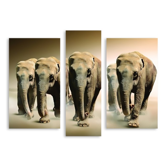 Модульная картина "Слоны" 150*110 см