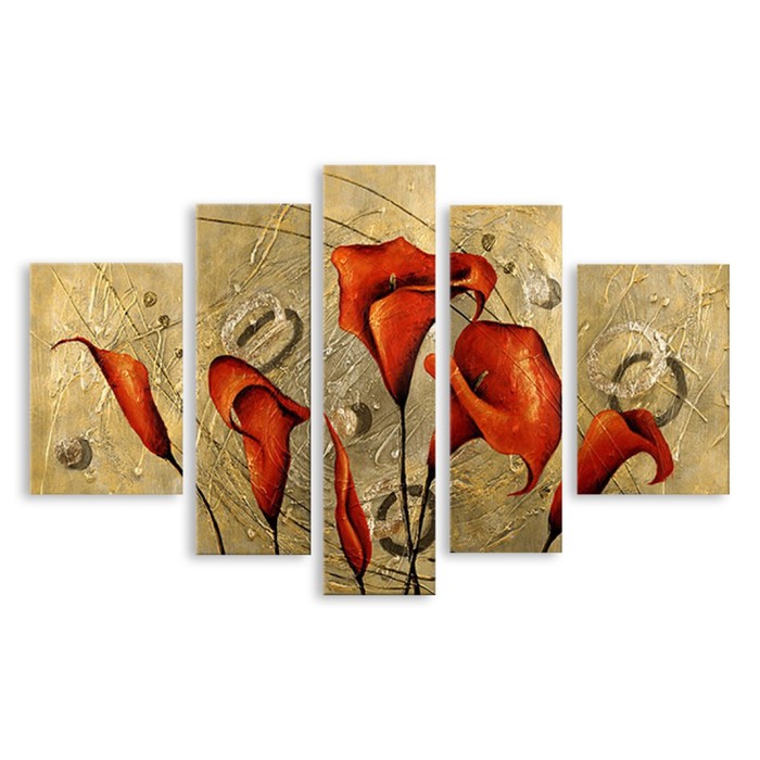 Модульная картина "Красные каллы" 90*54 см