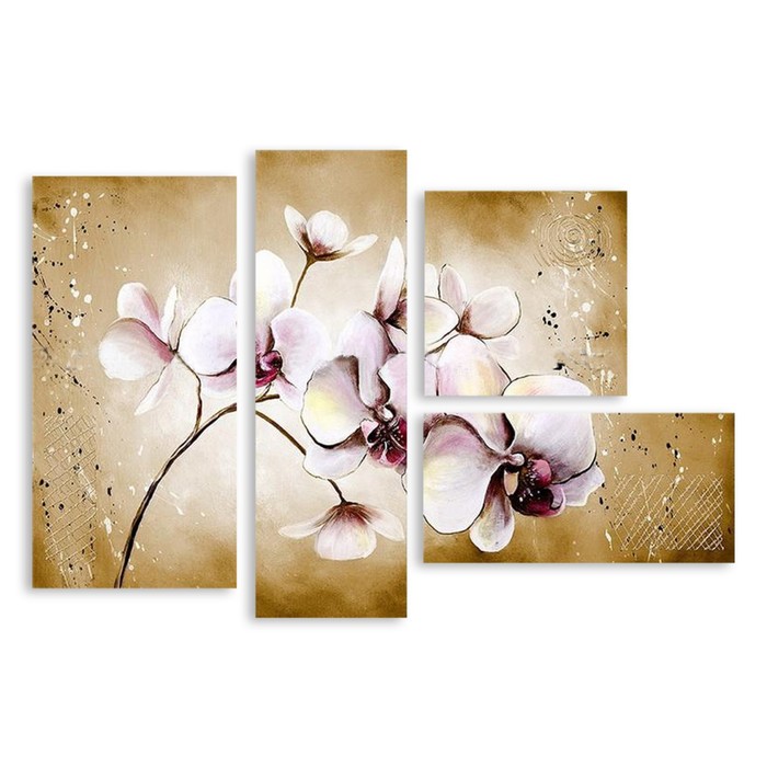 Модульная картина "Нежные орхидеи" 120*60 см