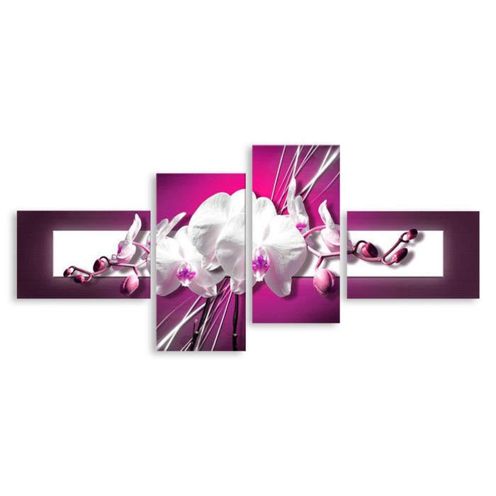 Модульная картина "Белые орхидеи" 120*52 см