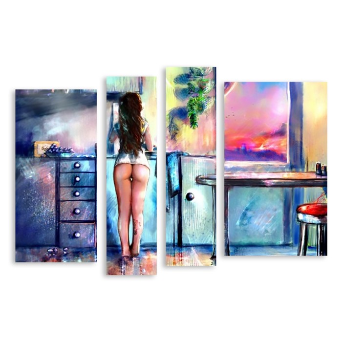 Модульная картина "Девушка" 90*61 см