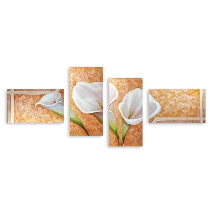 Модульная картина "Белые каллы" 120*49 см