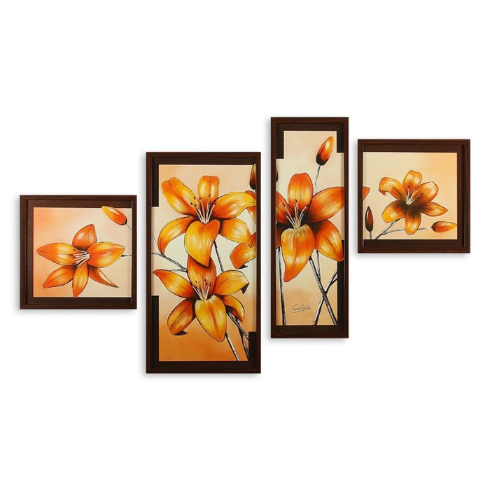 Модульная картина "Оранжевые лилии" 150*85 см