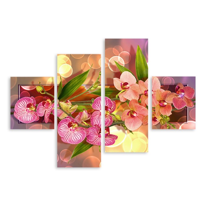 Модульная картина "Яркие цветы" 150*103 см