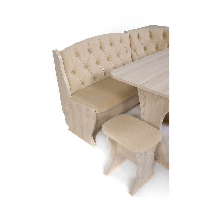 Кухонный уголок Орхидея Люкс 1500х1100х840 Ясень шимо светлый/Бежевый