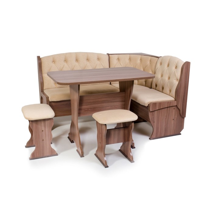 Кухонный уголок Орхидея Люкс 1500х1100х840 Ясень шимо тёмный/Бежевый