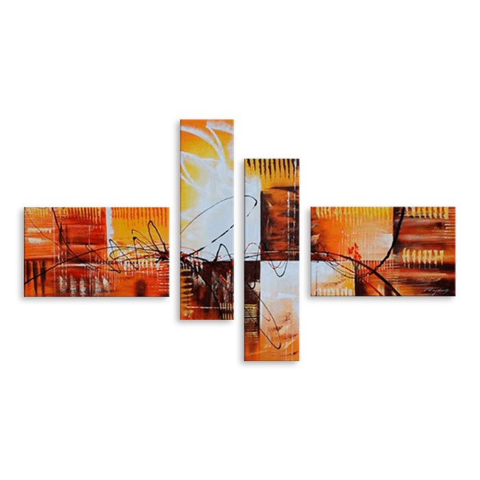 Модульная картина "Оранжевая абстракция" 150*85 см