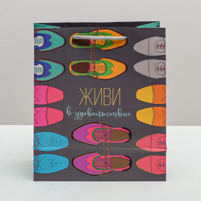 Пакет ламинированный вертикальный «Живи в удовольствие», ML 23 × 27 × 11,5 см