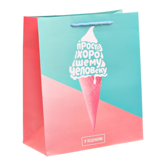 Пакет ламинированный вертикальный «Просто хорошему человеку», ML 23 × 27 × 11,5 см