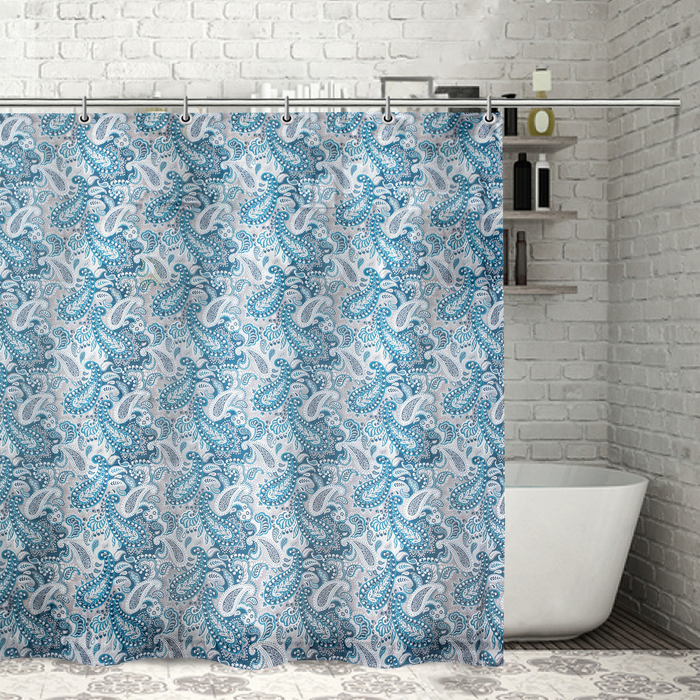 Штора для ванной "Синие огурцы", 180х180 см, полиэстер