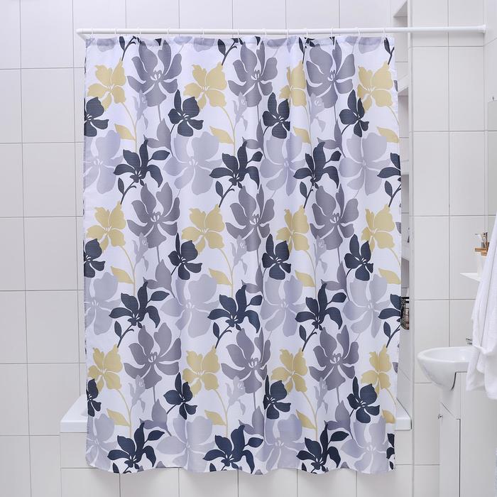 Штора для ванной "Цветочный мотив", 180х180 см, полиэстер