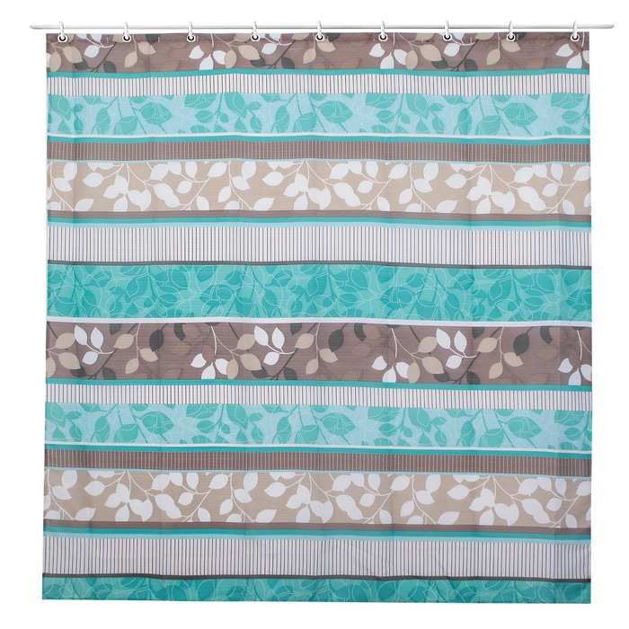 Штора для ванной "Листья", 180х180 см, полиэстер