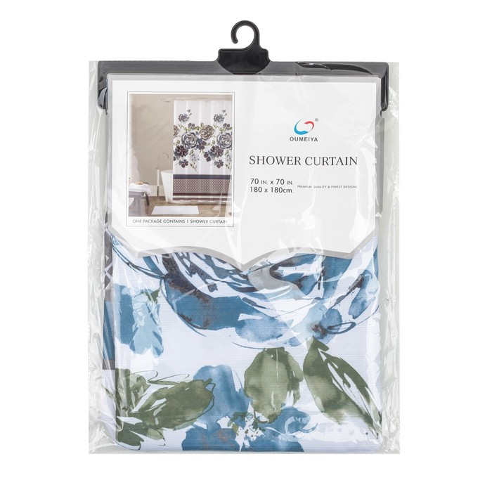 Штора для ванной "Розы, негатив", 180х180 см, полиэстер