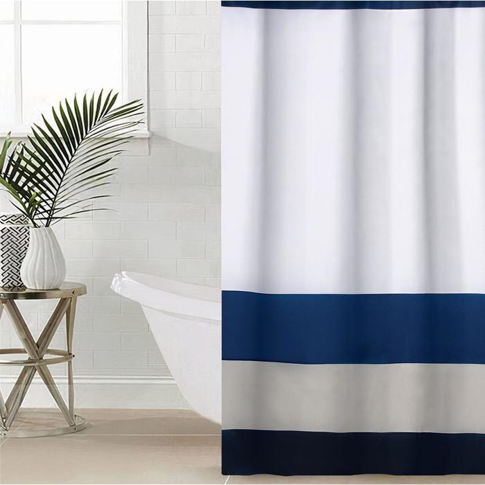 Штора для ванной "Полоска", 180х180 см, полиэстер