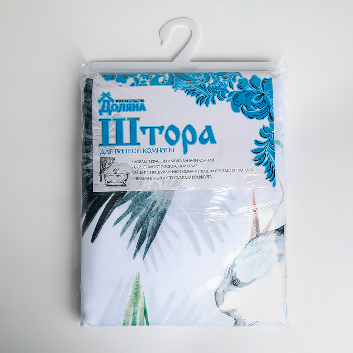 Штора для ванной "Аист", 180х180 см, полиэстер