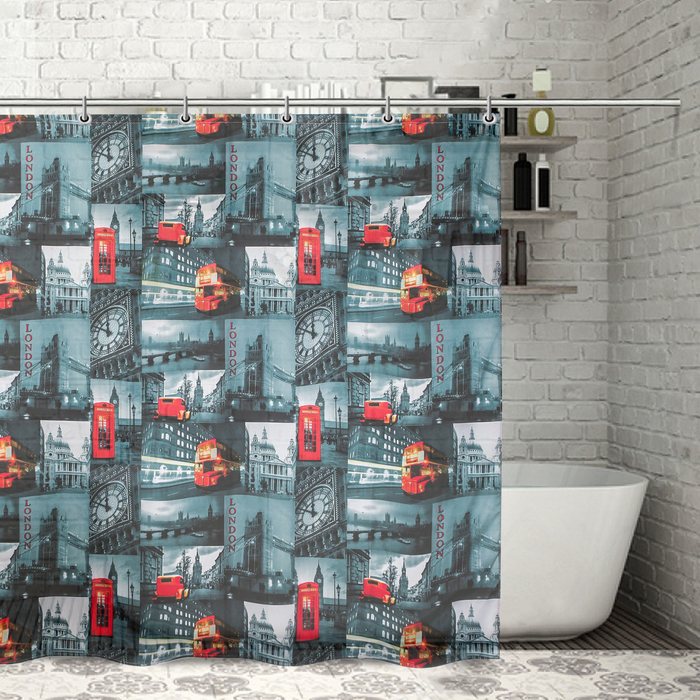 Штора для ванной "Лондонский коллаж", 180х180 см, полиэстер 1152765