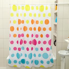 Штора для ванной комнаты Доляна «Цветное драже», 180×180 см, полиэстер Ош