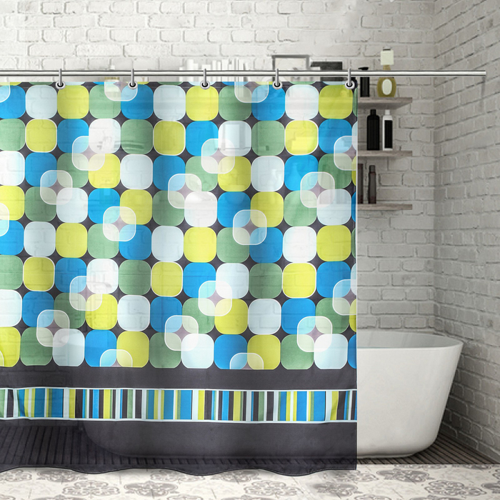 Штора для ванной "Сияние", 180х180 см, полиэстер